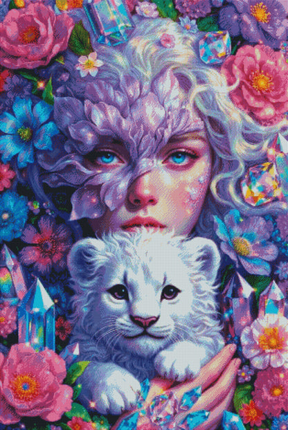 Diamond Painting - Douceur du Lion et de la Fée des Fleurs (80cm x 120cm)