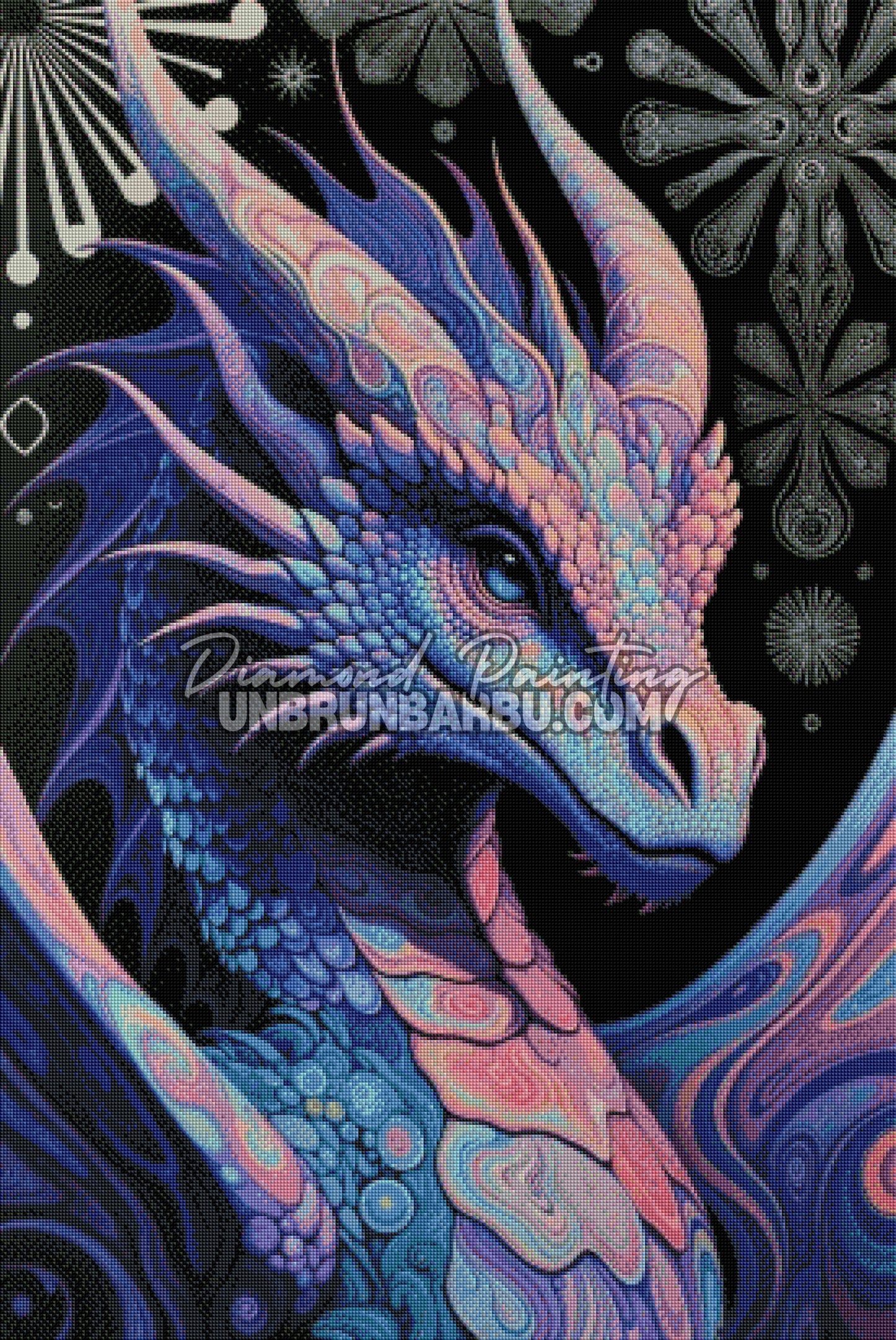 Diamond Painting - Dragon Opale des Runes Nocturnes (70cm x 105cm)