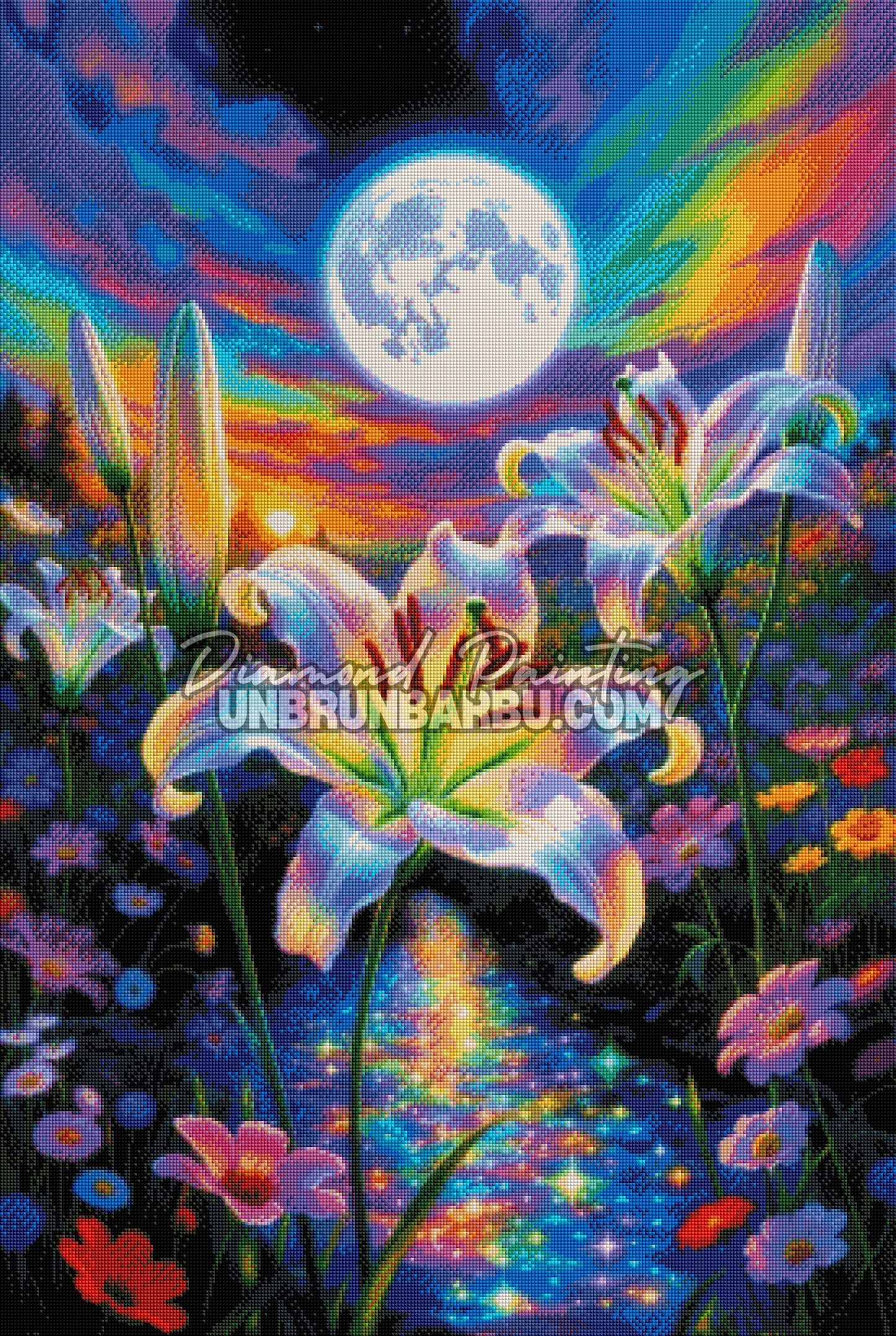 Diamond Painting - Éclats de Nuit Lys de Lumière (70cm x 105cm)