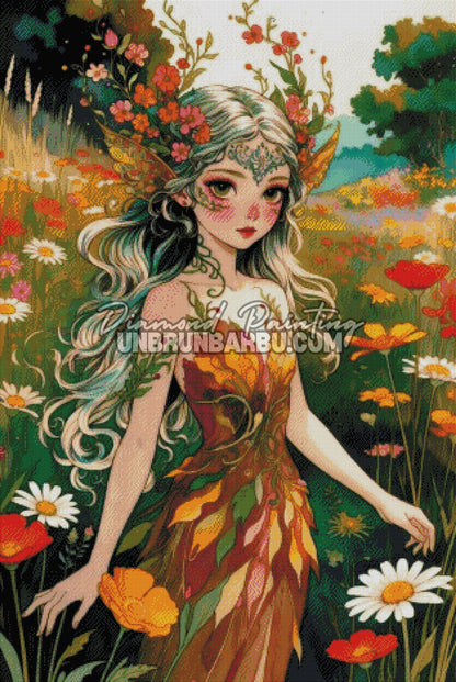 Diamond Painting - Enchantresse des Champs en Fleur (80cm x 120cm)