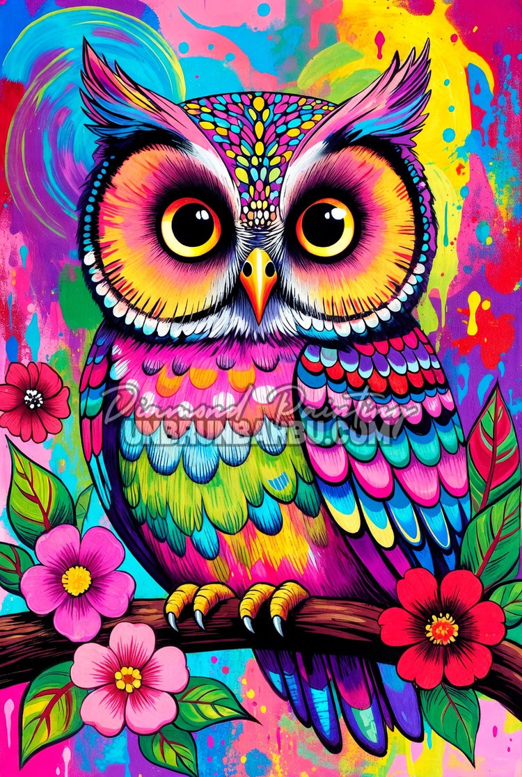 Diamond Painting - Hibou Fiesta Florale (50cm x 75cm)