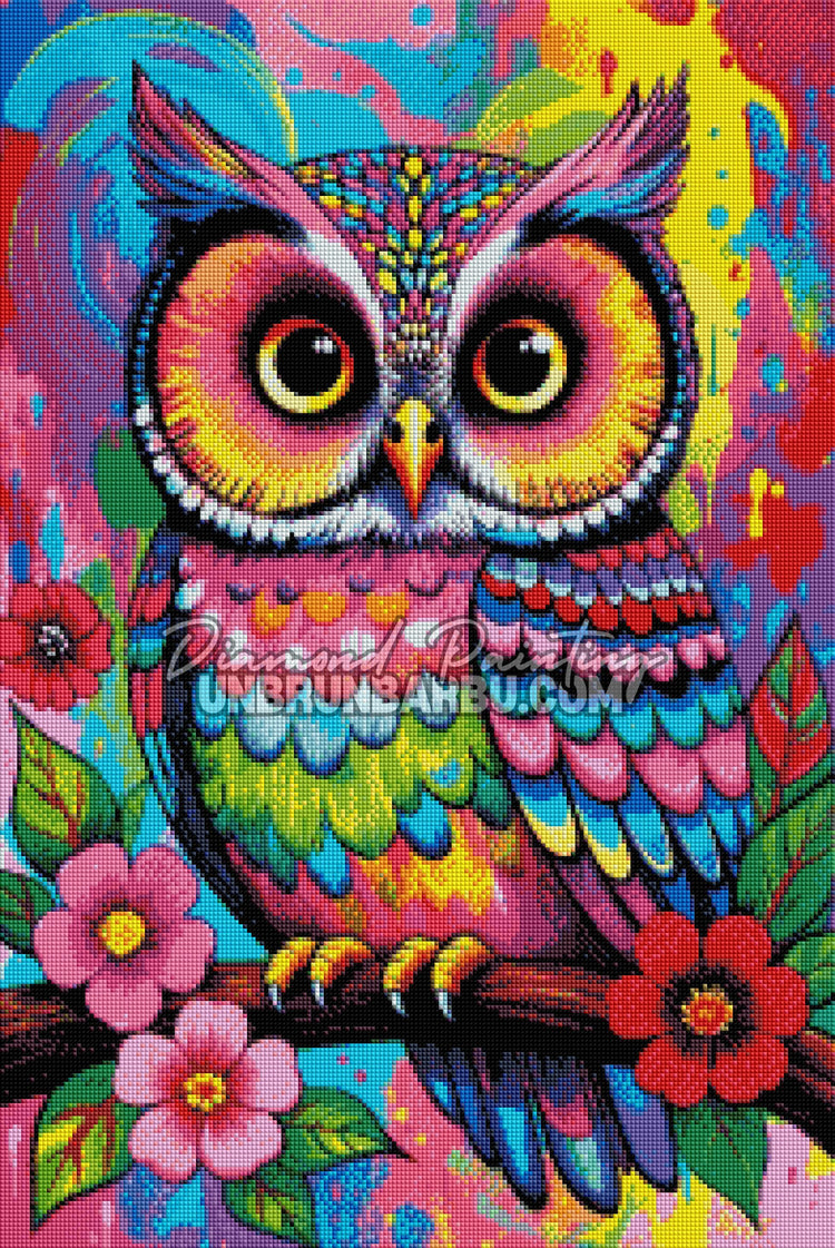 Diamond Painting - Hibou Fiesta Florale (50cm x 75cm)