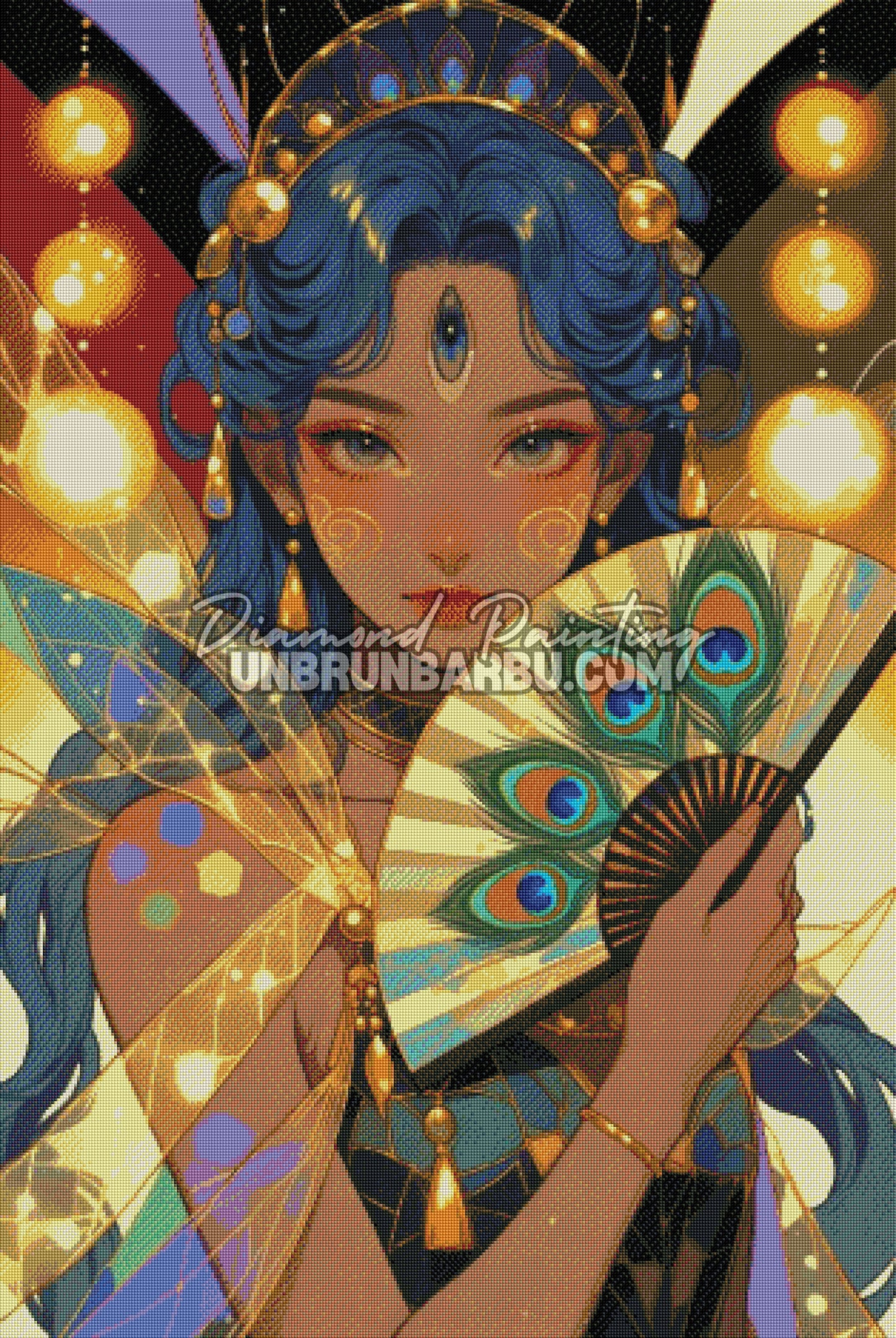 Diamond Painting - Impératrice au Vent de Paon (80cm x 120cm)