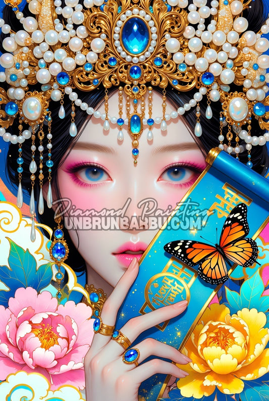 Diamond Painting - Impératrice du Parchemin Azur (70cm x 105cm)