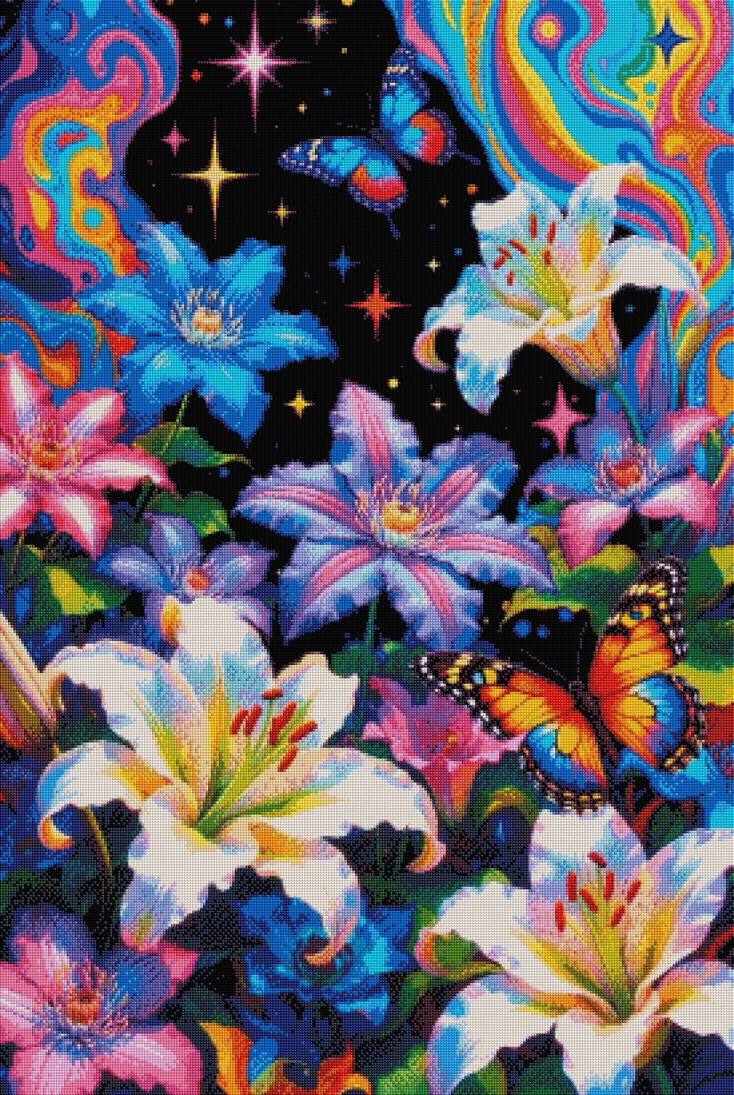 Diamond Painting - Jardin Cosmique aux Papillons (70cm x 105cm)