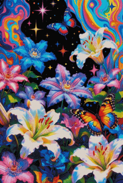 Diamond Painting - Jardin Cosmique aux Papillons (70cm x 105cm)