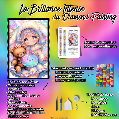 Diamond Painting - Kawaii Dream Câlins Sucrés (70cm x 105cm)