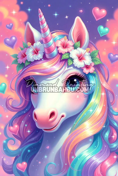 Diamond Painting - Licorne Cœur Pastel (60cm x 90cm)