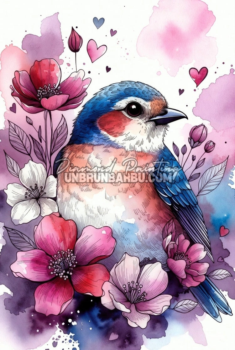 Diamond Painting - Oiseau Messager des Cœurs (60cm x 90cm)