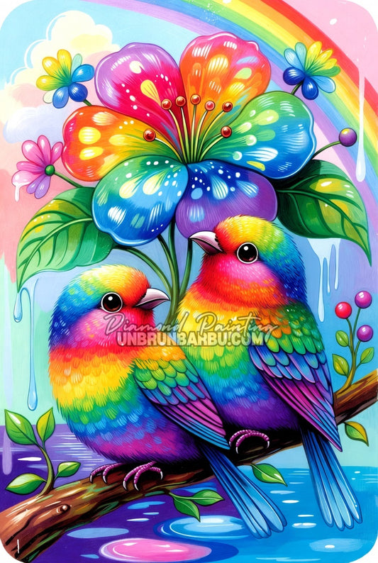 Diamond Painting -  Oiseaux Arc-en-Ciel (70cm x 105cm)