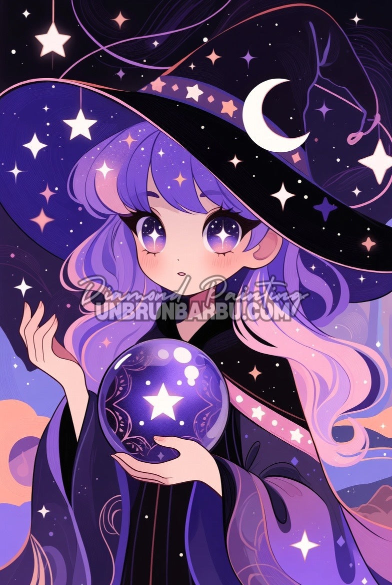 Diamond Painting - Ombrelune la Petite Sorcière des Étoiles (70cm x 105cm)