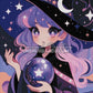 Diamond Painting - Ombrelune la Petite Sorcière des Étoiles (70cm x 105cm)