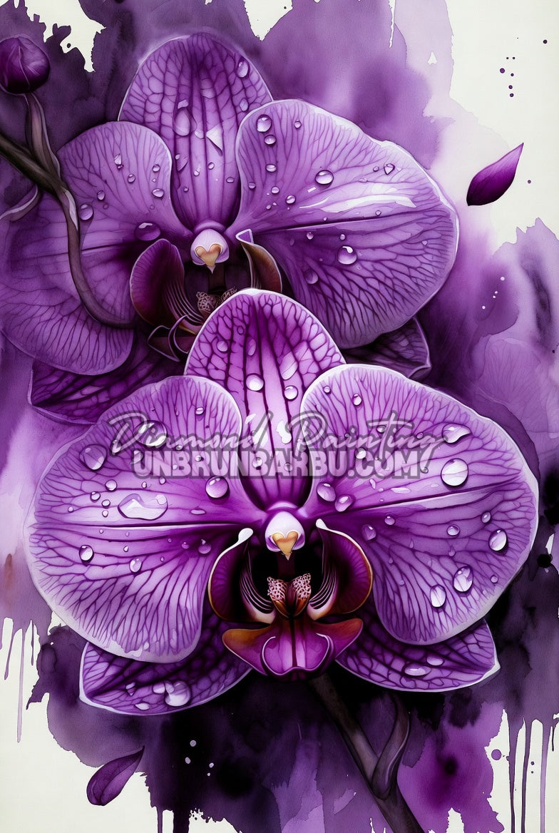 Diamond Painting - Orchidée Les Larmes de l’Améthyste (50cm x 75cm)