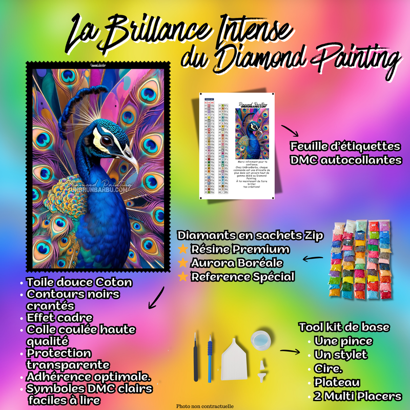 Diamond Painting - Paon Gardien des Mille Regards (60cm x 90cm)