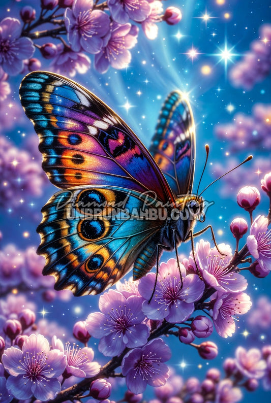 Diamond Painting - Papillon Bijou Céleste des Cerisiers (60cm x 90cm)