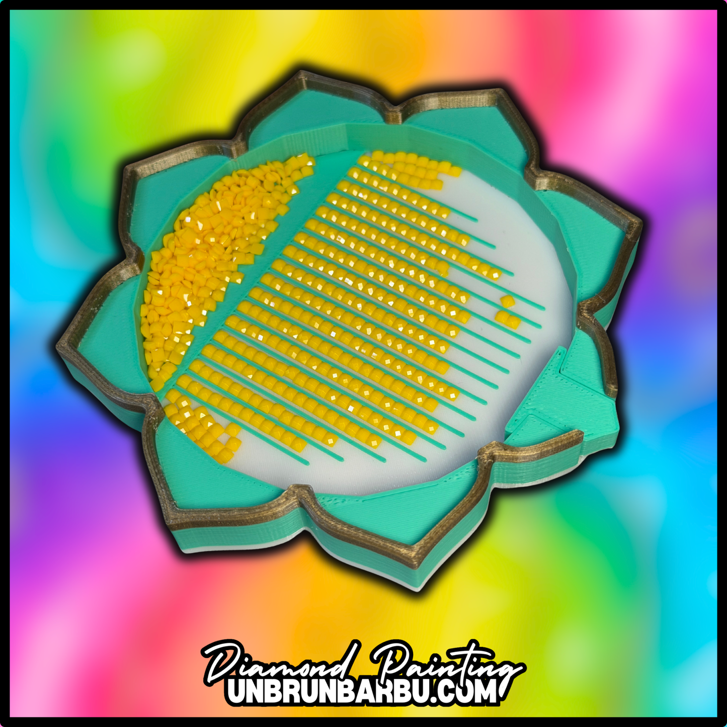 Plateau 3D Diamond Painting Flower Lotus – couleur Menthe