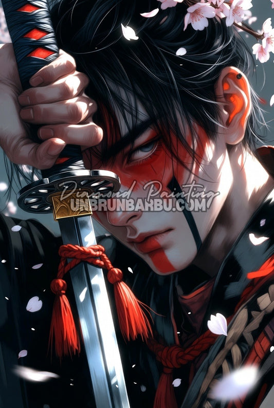 Diamond Painting - Samouraï de l’Aube Rouge (80cm x 120cm)