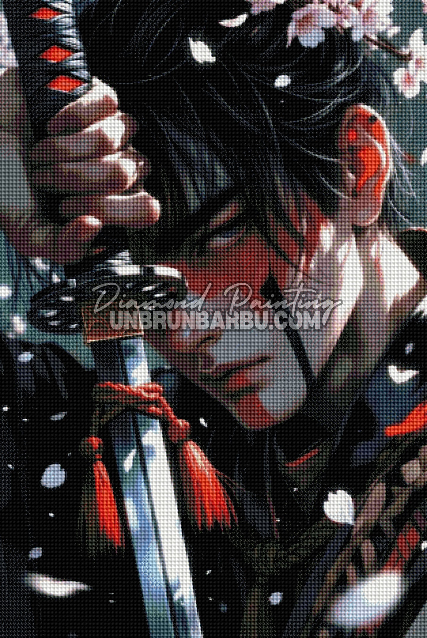 Diamond Painting - Samouraï de l’Aube Rouge (80cm x 120cm)