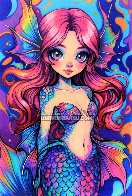 Diamond Painting - Sirène Écailles de Magie (70cm x 105cm)