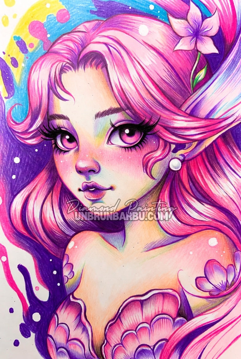 Diamond Painting - Sirène Rose des Récifs (60cm x 90cm)