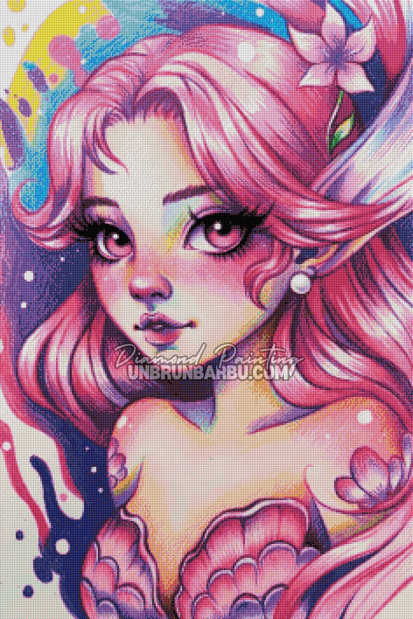 Diamond Painting - Sirène Rose des Récifs (60cm x 90cm)