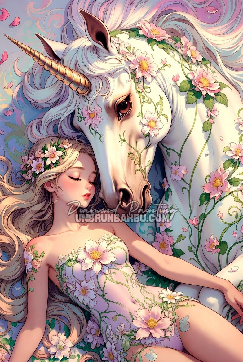 Diamond Painting - Sommeil de la Licorne (70cm x 105cm)