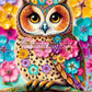 Diamond Painting - Symphonie Fleurie du Hibou Rêveur (60cm x 90cm)