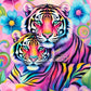 Diamond Painting - Tigres Pastel Harmonie Sauvage (70cm x 105cm)