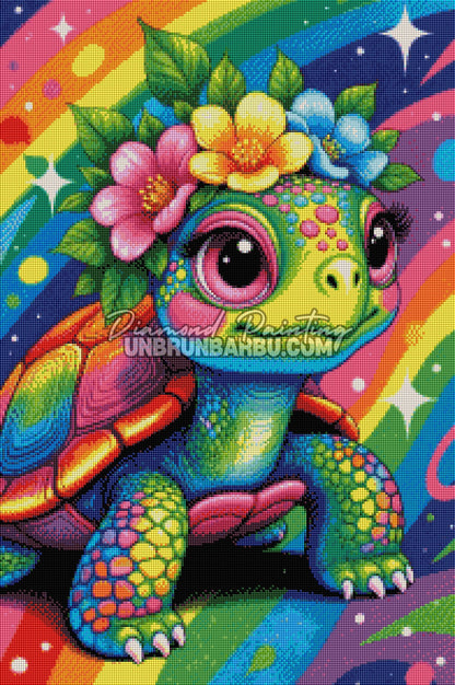 Diamond Painting - Tortue Rainbow (50cm x 75cm)