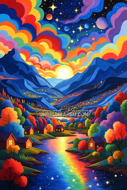 Diamond Painting - Vallée Arc-en-Ciel (60cm x 90cm)