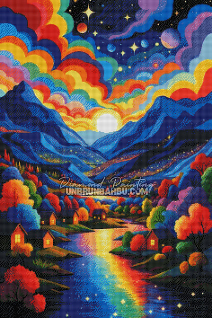Diamond Painting - Vallée Arc-en-Ciel (60cm x 90cm)
