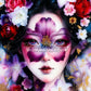 Diamond Painting - Visage Floral Enchanté aux Pétales Multicolores (60cm x 90cm)