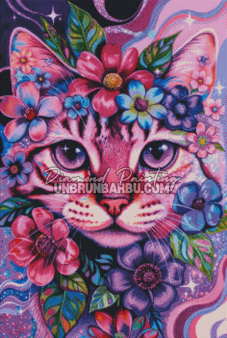 Diamond Painting – Chat Cœur de Pétunia (60cm x 90cm)