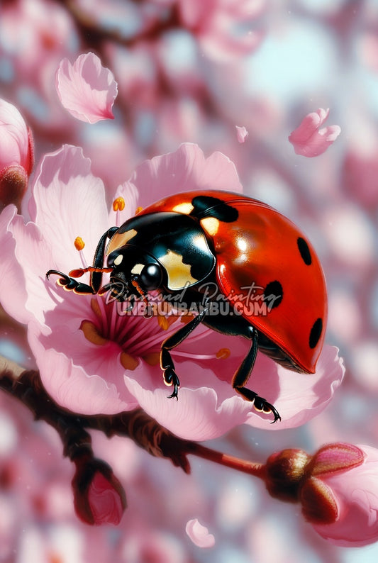 Diamond Painting - Coccinelle Porte-Bonheur du Cerisier (60cm x 90cm)