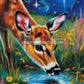 Diamond Painting - Faon des Étoiles au Ruisseau d’Azur (70cm x 105cm)