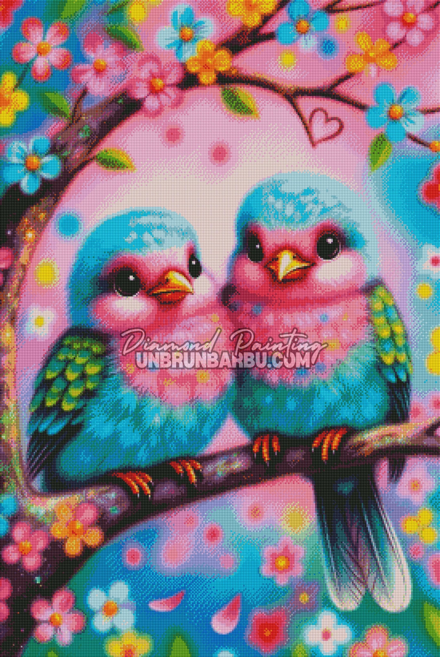 Diamond Painting - Inséparables du Verger Enchanté (70cm x 105cm)