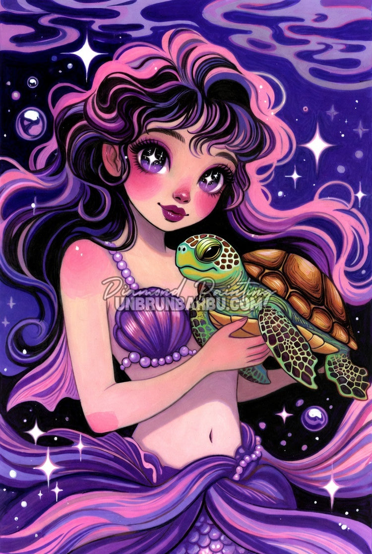 Diamond Painting - Luna et la Tortue des Étoiles (60cm x 90cm)
