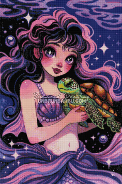 Diamond Painting - Luna et la Tortue des Étoiles (60cm x 90cm)