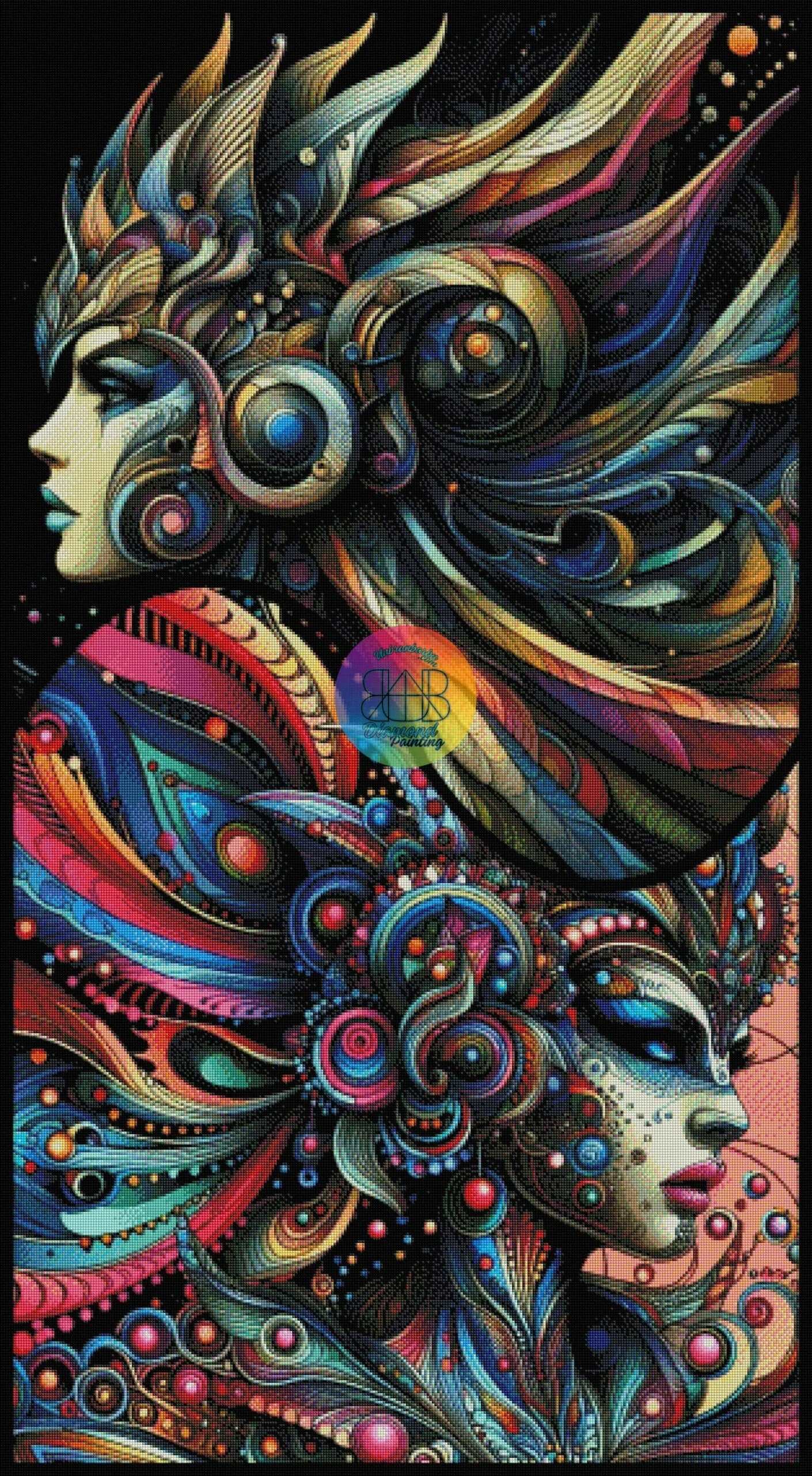 Dualité Masquée. (80cm x 145cm). - UnBrunBarbu