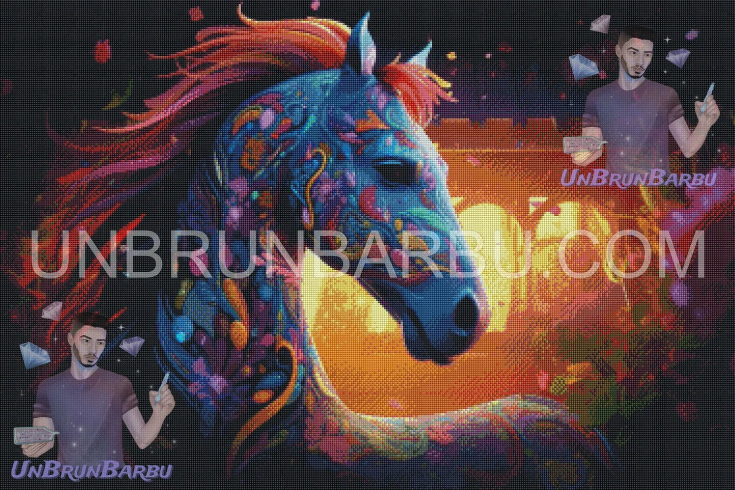 Eclipse Equine. (90cm x 60cm) - UnBrunBarbu