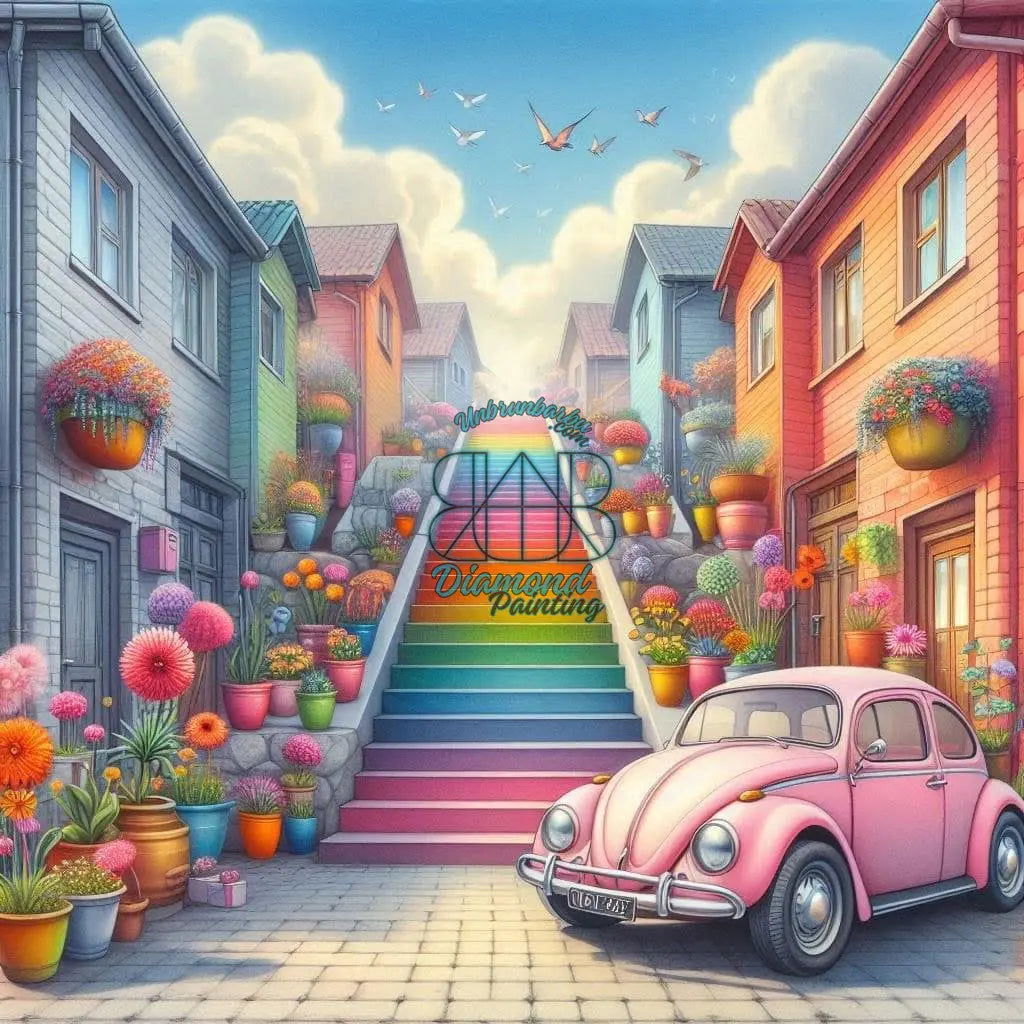 Escalade Arc-en-ciel. (100cm x 100cm). - UnBrunBarbu