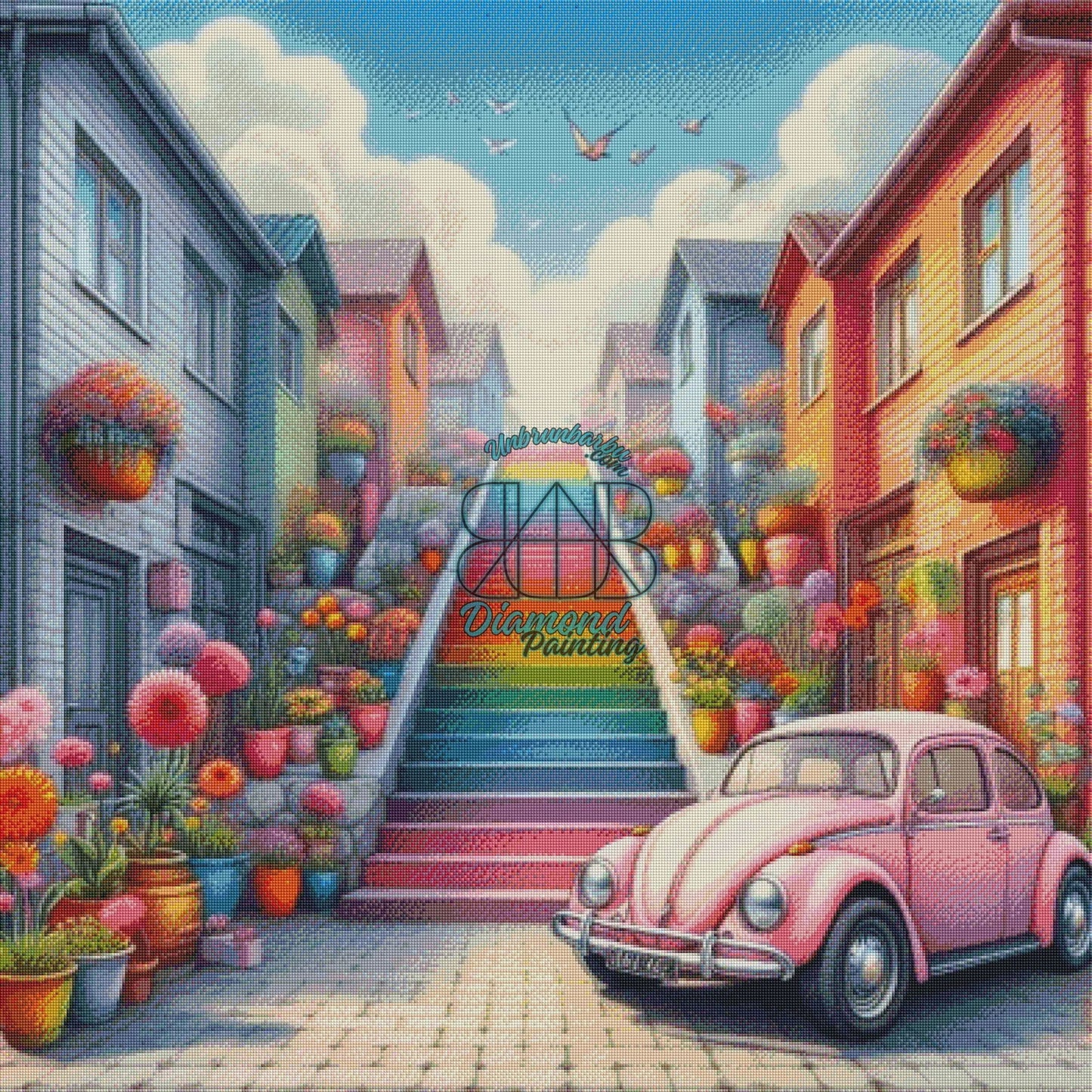 Escalade Arc-en-ciel. (100cm x 100cm). - UnBrunBarbu