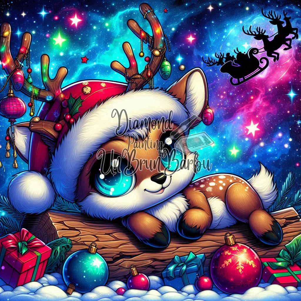 Faon Magique Nuit Étoilée (70cm x 70cm)