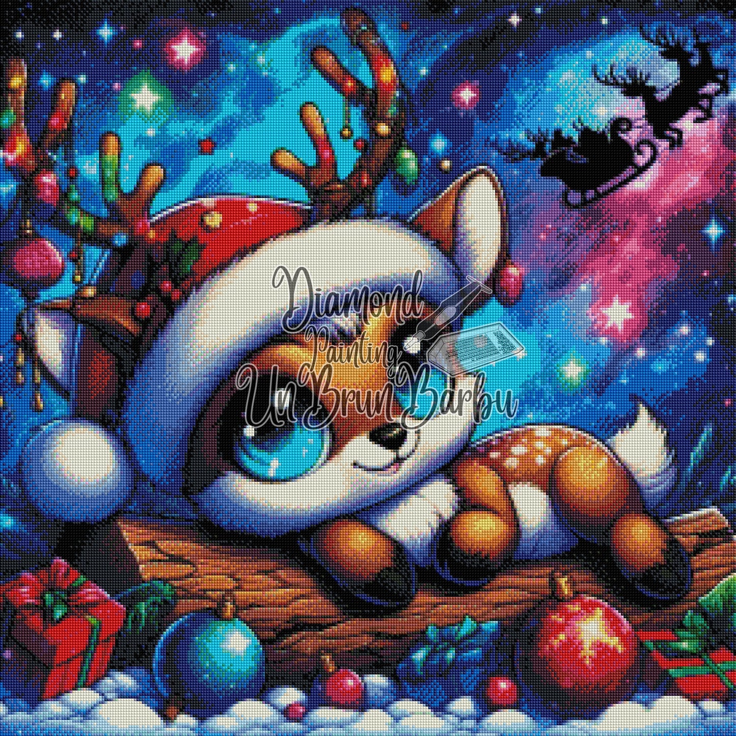 Faon Magique Nuit Étoilée (70cm x 70cm)