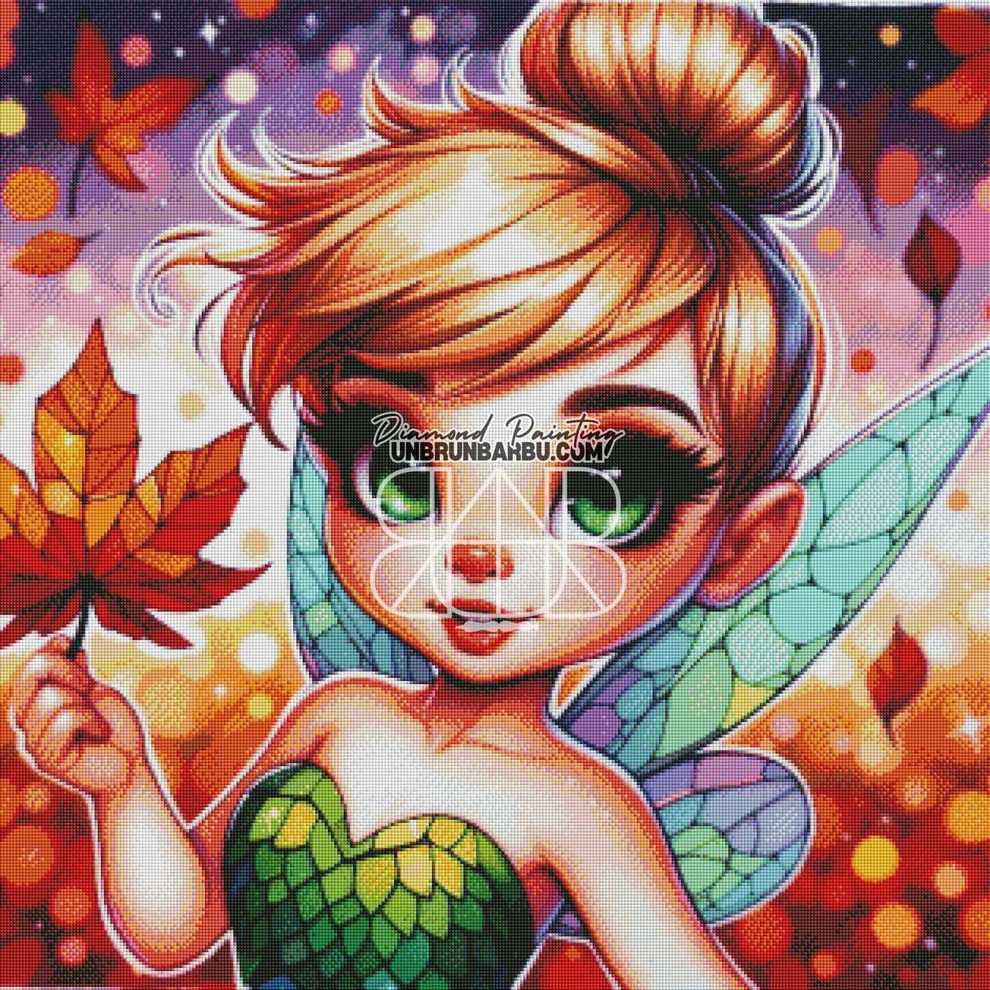 Fée d'Automne (80cm x 80cm) - UnBrunBarbu