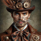 Gentleman Steampunk aux Yeux d'Azur (100cm x 100cm)