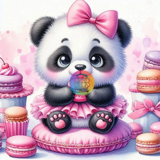 Goûter Panda. (60cm x 60cm). - UnBrunBarbu