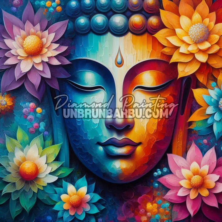 Harmonie du Bouddha Coloré (90cm x 90cm)