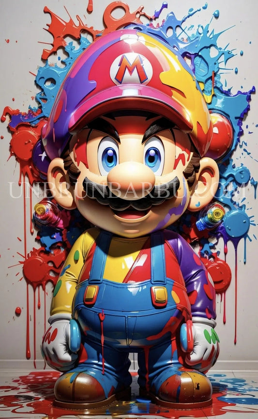 L’Art du Jeu Mario, le Boss de la Fantaisie. (60cm x 90cm). - UnBrunBarbu