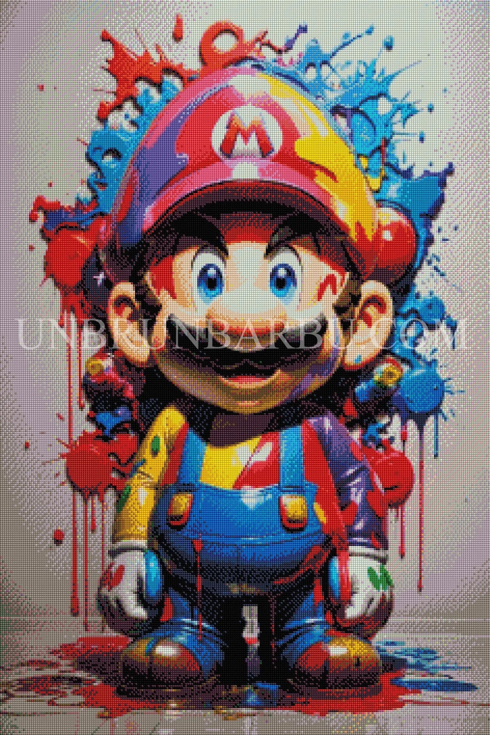 L’Art du Jeu Mario, le Boss de la Fantaisie. (60cm x 90cm). - UnBrunBarbu